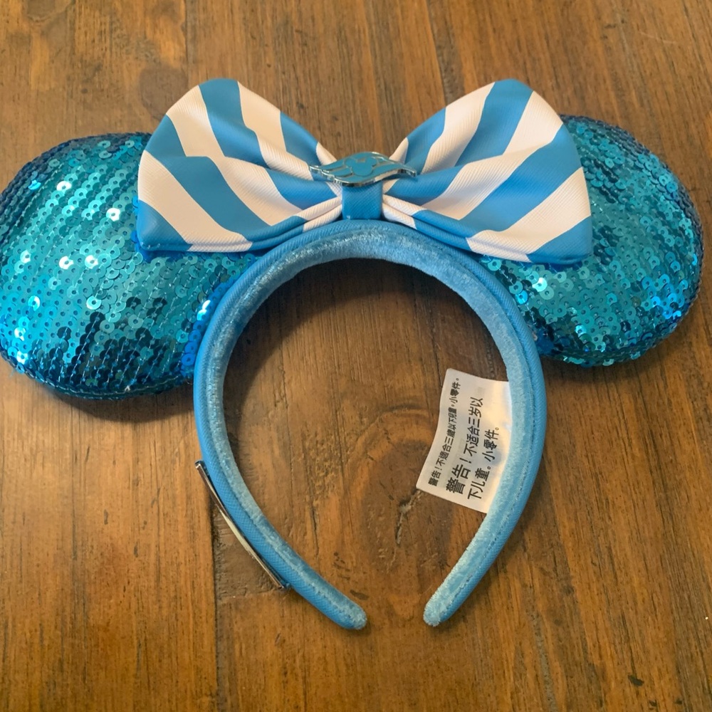 Disney Cruise Line Loungefly Blue Teal Sequins Minnie Ears Headband Ears - Picture 2 of 8